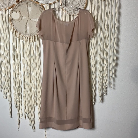 Philosophy de Alberta Ferretti Blush Short Sleeve Sheer Neckline Dress… - Picture 12 of 16